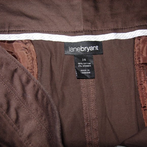 Lane Bryant Brown Cropped Pants 24 - Picture 4 of 7
